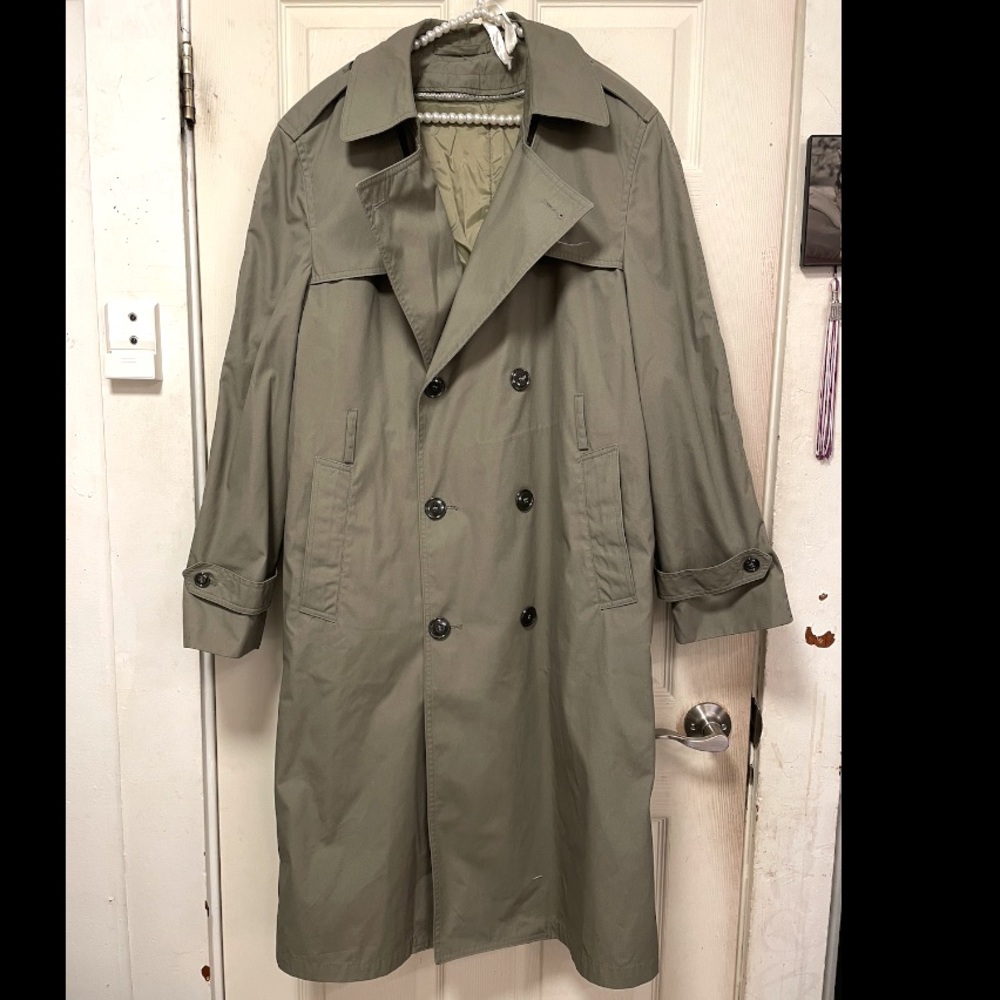 Military DSCP Valor Collection Mens Coat All-Weather Trench Coat Khaki Size 40 R